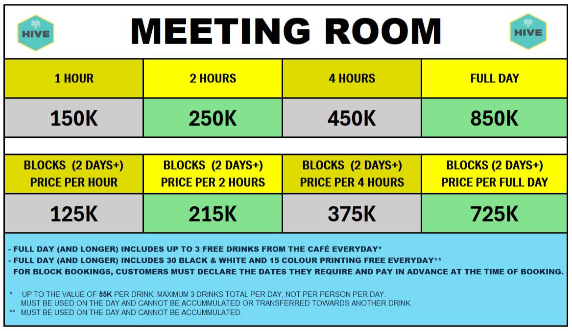 Meeting Room prices